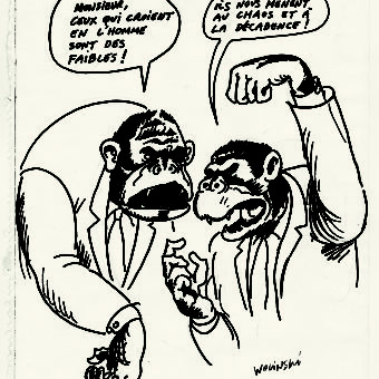 Georges Wolinski (1934–2015), Affen, o. J., Privatsammlung