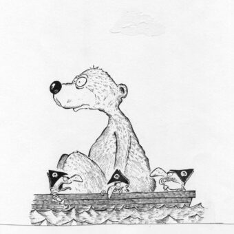 Blaubär im Schiff der Zwergpiraten aus Walter Moers, Die 13½ Leben des Käpt’n Blaubär © Penguin Verlag in der Penguin Random House Verlagsgruppe GmbH, München