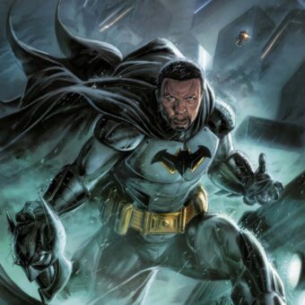 Tim Fox, der erste Afroamerikamer, der in Batmans Kostüm schlüpft Gezeichnet von Doug Braithwaite, 2020